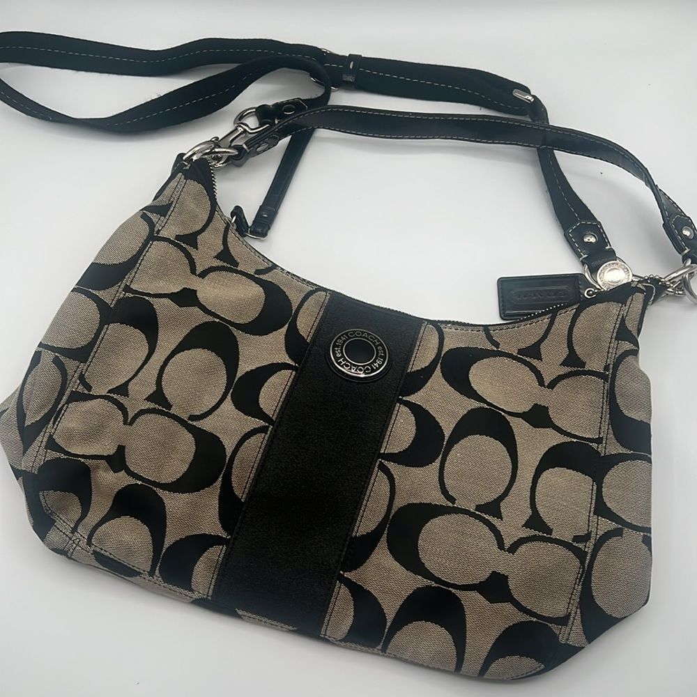 COACH MONOGRAM LOGO JAQUARD CROSSBODY SHOULDER BAG